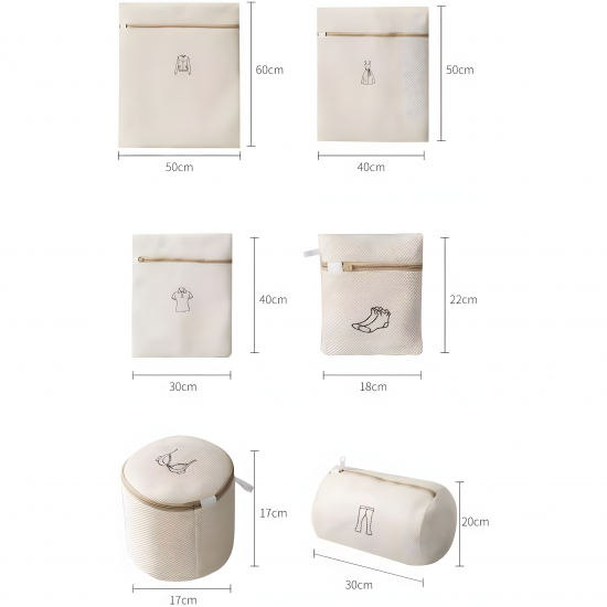 Laundry Bag Set - 6 Pieces